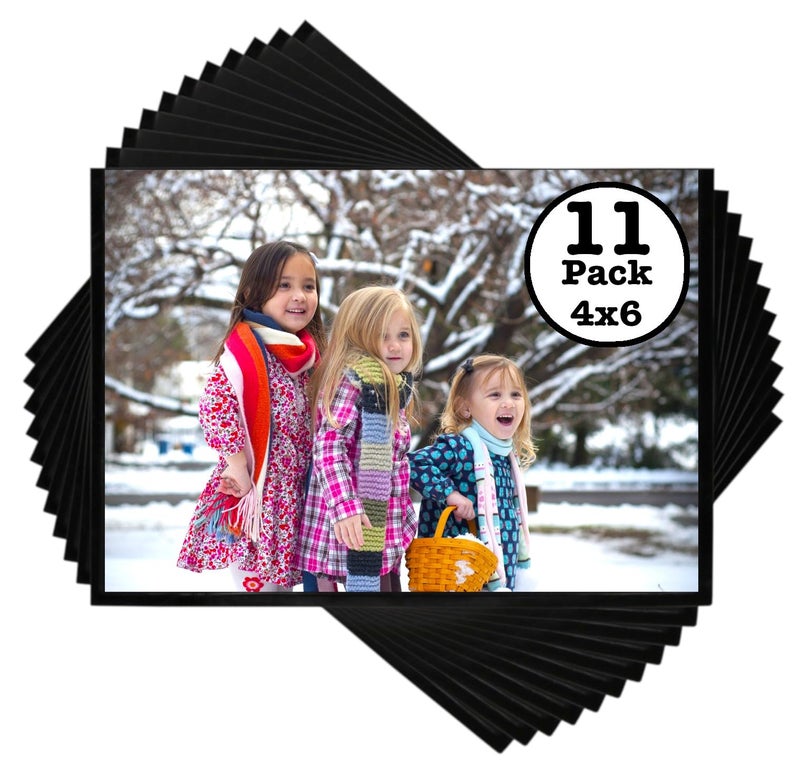 Iconikal Magnetic Picture Frame Photo Sleeves for 4x6 Pictures - Set of 11 - Easy Slide-in Display Pockets for Refrigerator & Metal Surfaces - Durable Filing Cabinet & Memo Holders - Image 1